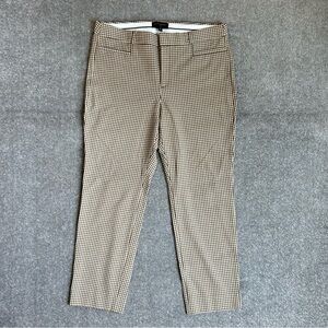 NWT Banana Republic Sloan Skinny-Fit Brown Plaid Stretch Ankle Pants, Size 12